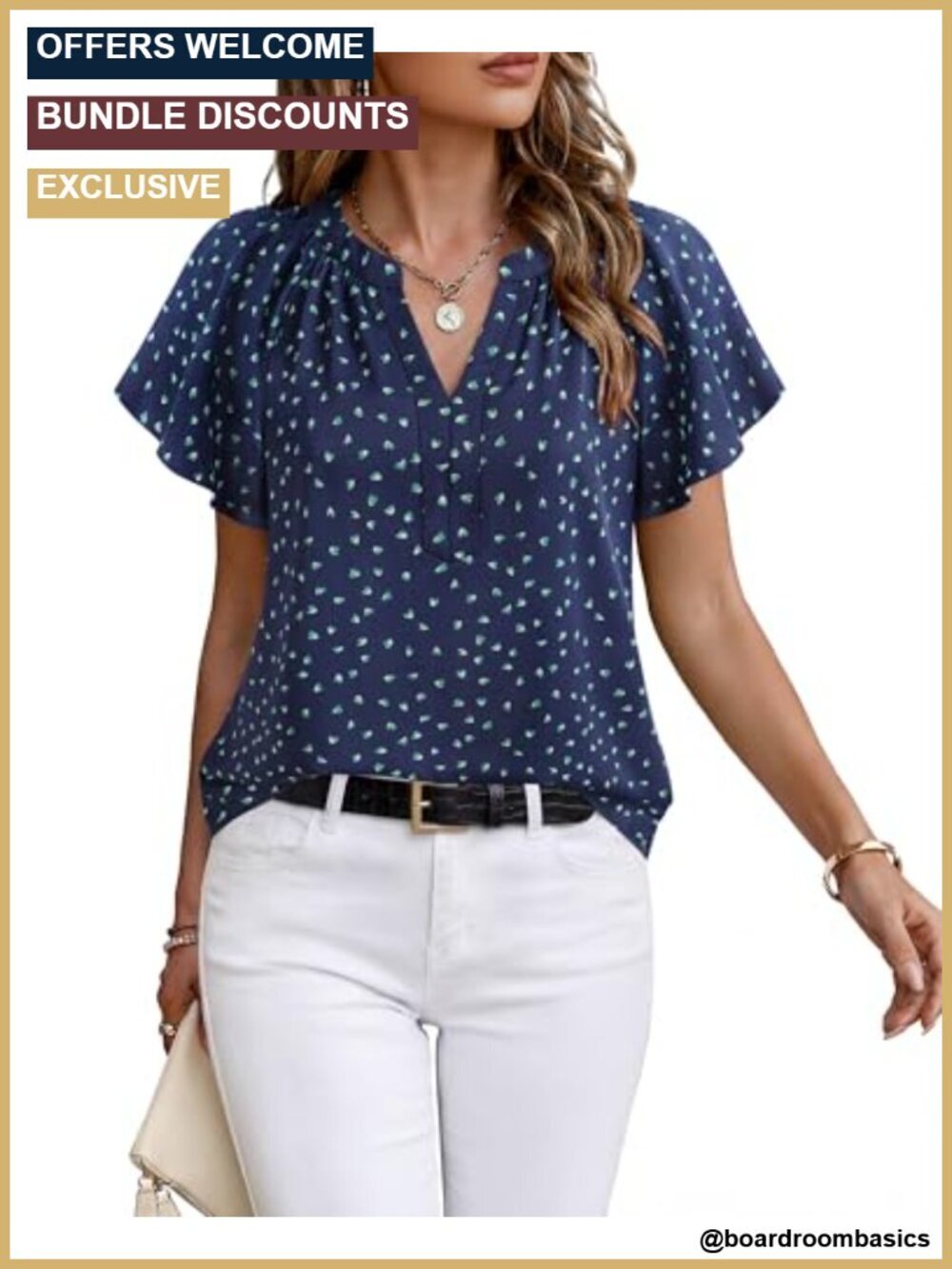 Short Sleeve Chiffon Blouse Business Casual Wrinkle Resistant Office Work Tummy